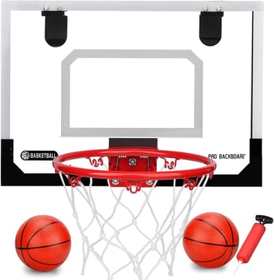 Mini Basketbalbord voor Kinderen - Basketbalring en Basketbalmand voor Deur of Muur - Inclusief 2 Ballen en Pomp - Voor Binnen en Buiten