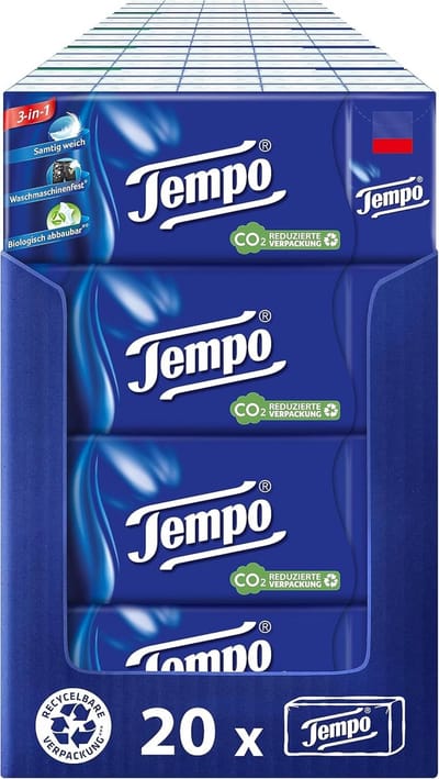 Tempo Original Zakdoekjes - Zacht & Absorberend in Handig Zakje (10 of 15 Stuks)