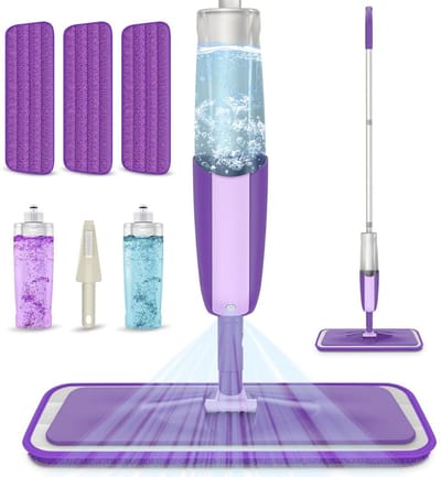 Florixa® Dweil met spray - Dweil - Mop - Paars - 42cm x 14cm x 125cm