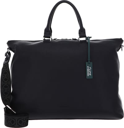 COCCINELLE Leren Schoudertas Handtas Man Soft Tote Grained Leather Noir Zwart