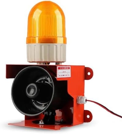 Industriële Sirene - Alarm met Licht - Veiligheid Waarschuwen - 120dB Geluid - IP55 Waterdicht - Geel