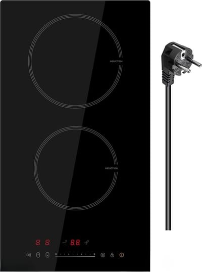 TIM® Inductie Kookplaat Inbouw - Inductie Kookplaat Vrijstaand - Elektrische Kookplaat - Zwart - 29cm x 52cm x 6cm