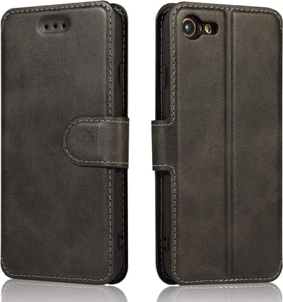 Geschikt voor Apple iPhone 7 - 8 Bookcase | Zwart | Pasjeshouder Hoesje | Portemonnee