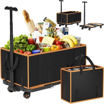 Opvouwbare Transportkar - Steekwagen Dolly - Boodschappen Vervoeren - 3-in-1 Utility Systeem - 71 x 40 x 97 cm