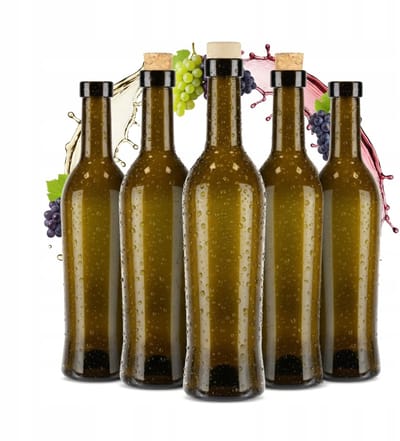 Bimberek TOSCANA - Glazen Fles - 500ml - Donkergroen Glas - Elegant en Smal