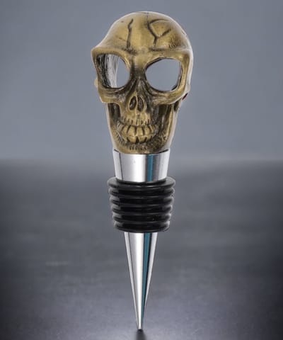 Premium Wijnstopper in Giftbox – Gouden Skull – Luxe Flessenstop – Uniek Cadeau – Inclusief E-book – Catrinaz®