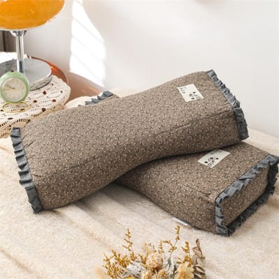 Tout Coton Petit Floral Pur Coton Oreiller Sarrasin Oreiller de Taille Oreiller Formé Oreiller Cervical Aide au Sommeil Dortoir Simple Enveloppe Pure de Sarrasin 50 * 22cm