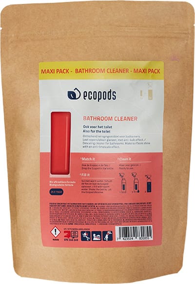 Ecopods Badkamerreiniger Maxi Pack 25 Capsules Voordeelverpakking - Krachtige WC Reiniger - Zero-Waste Toiletreiniger