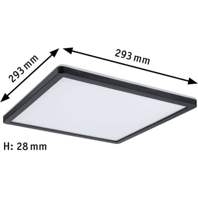LED-paneel Atria Shine Backlight hoekig 293x293 mm 16W 1600lm 4000K Zwart