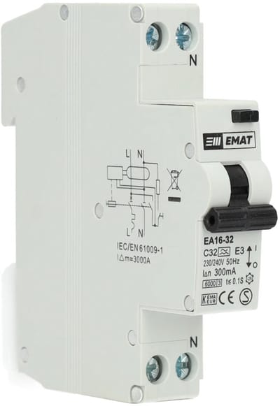 EMAT aardlekautomaat C32 1P+N 300mA Type A (85006053)