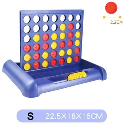 Klassiek 4 op een rij Strategie Bordspel - Draagbaar Reis Puzzelspel voor Kinderen Denktraining & Familie Plezier blue