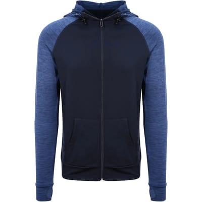 Sporthoodie heren 'Cool Contrast Zipped' met capuchon Donkerblauw - L