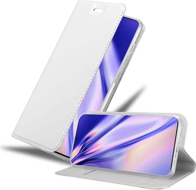 Cadorabo Hoesje geschikt voor Samsung Galaxy S20 ULTRA in CLASSY ZILVER - Beschermhoes met magnetische sluiting, standfunctie en kaartvakje Book Case Cover Etui
