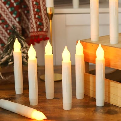 Vlamloze Kaarsen - LED Kandelaars - Feestdecoratie - Flikkerend Warm Licht - 6 Inch Hoog - Warm Geel