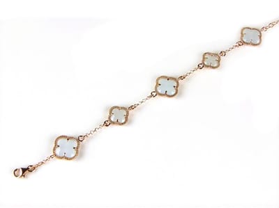 model 5 fiori armband in zilver roze verguld lichtblauw