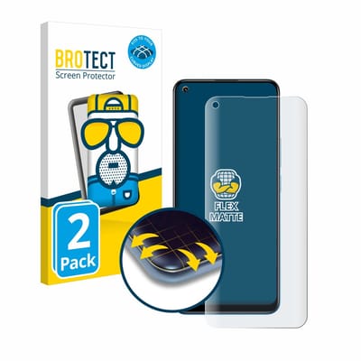 BROTECT - Screenprotector voor realme 8 - Folie Beschermfolie matte volledig dekking 2 Stuks