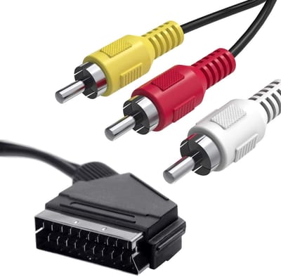 SCART naar 3 RCA Mannelijke Kabel - 1.5 Meter - AV Adapter voor TV DVD - Audio Video Connector
