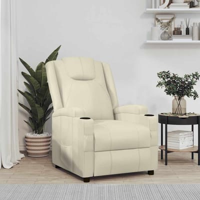 vidaXL - Fauteuil - verstelbaar - kunstleer - crèmewit