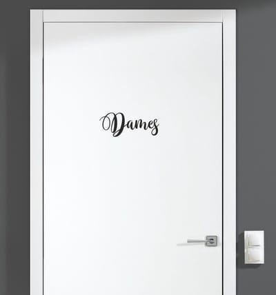 Deursticker - Dames - Zwart 14x6