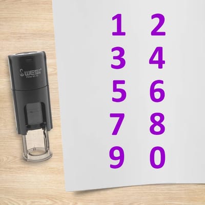 CombiCraft stempelset cijfers 0 t/m 9 paars