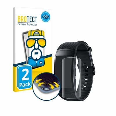 BROTECT - Screenprotector voor Samsung Gear Fit 2 Pro - Folie Beschermfolie transparant volledig dekking - 2 Stuks
