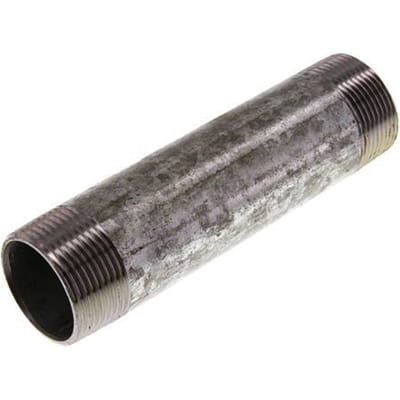R 1 1/4'' Verzinkt Stalen Dubbele Pijpnippel 50 Bar DIN 2982 - 150mm [2 Stuks]