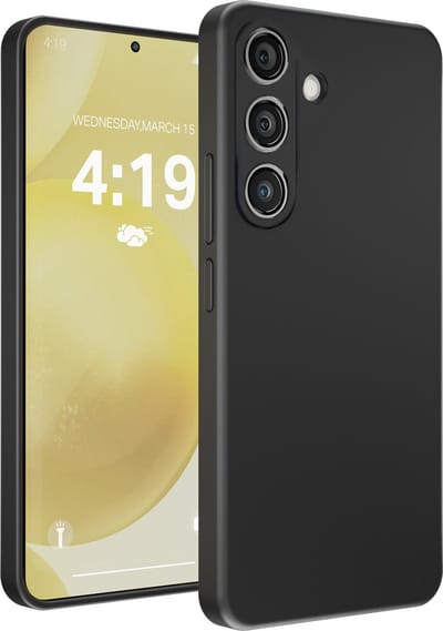 Hoesje geschikt voor Samsung Galaxy S24/S25 Hoesje Zwart - Siliconen Hoes Case Cover Zwart
