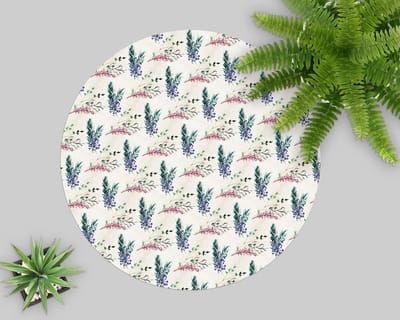 Coloray Vloerbeschermer - Sparrentakken Stoel Mat - 100x100 cm - Veelkleurig Vloerbeschermer Harde Vloer - Motif Vloerbeschermer - PVC Vloerbeschermer - Ronde Mat - Natuur Thema