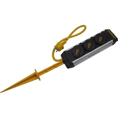 Stanley stekkerdoos alu. met grondspies 2-voudig H07RN 3x1.5MM² IP44 3m