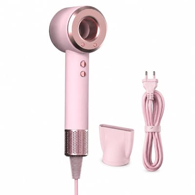 Haardroger - 1400 W - 3 snelheden - koude en warme lucht - met concentratormondstuk - starlight pink