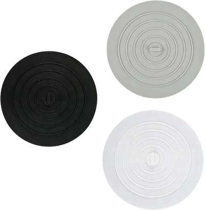 Universele Badstop - Siliconen Afvoerplug - Water Dicht Maken - Set van 3 Stuks - 15 cm - Zwart Wit Grijs