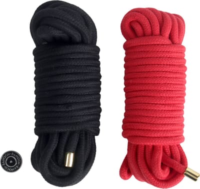 Banoch | Bondagetouw extra zacht 10 meter rood & zwart in opbergtas