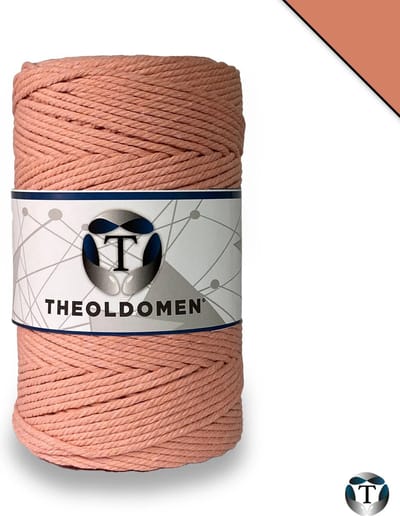 Macramé Koord | Zalmroze | 200 meter | 100% Katoen | Macramé Touw | Macramé | Voor Macramé Plantenhanger | Wandkleed | Dromenvanger | Triple Twist | DIY | Touw | 3mm | TheOldOmen |