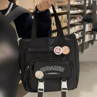Schooltassen voor Kinderen en Basisschoolmeisjes en Middelbare School Grote Capaciteit Tweedelige Rugzak black