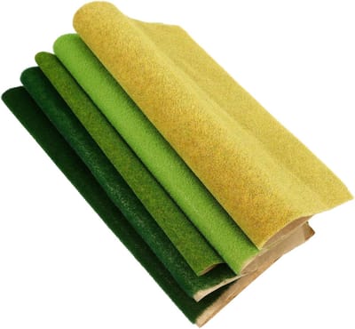 Kunstgras Papier - Modelbouw Grasmat - Landschap Decoratie - Eenvoudig Verwerkbaar - 25x25cm 5 Stuks - Diverse kleuren