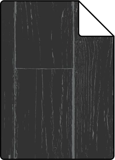 Proefstaal Origin Wallcoverings behang verweerde houten planken mat zwart en zilver - 26,5 x 21 cm - 347542-S