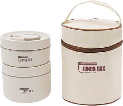 SnelShoppen - Accmuzzy Thermo Lunchbox Roestvrij Staal, Thermobehälter voor Eten met Thermotas en Bestek, Lekvrij en Warmhoudbehälter voor Kinderen en