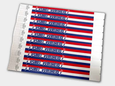 Tyvek Polsbandjes | 5 mei Bevrijdingsdag Thema | 500 Stuks