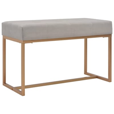 vidaXL - Bankje - 80 - cm - fluweel - grijs