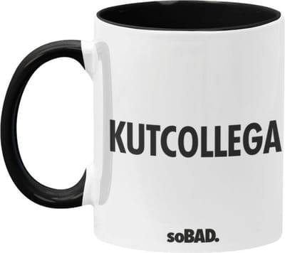 Mok zwart/wit - Kutcollega - soBAD. | Mug | Tekst | Collega | Kantoorhumor | Theemok | Koffiemok | Koffiebeker | Vaatwasbestendig
