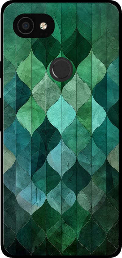 Smartphonica Telefoonhoesje voor Google Pixel 2 XL met groene bladeren opdruk - TPU backcover case green leaf design - Groen geschikt voor Google Pixel 2 XL