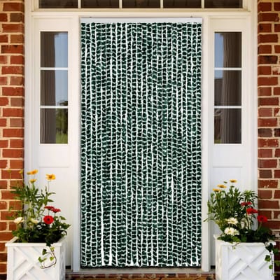 vidaXL - Vliegengordijn - 100x220 - cm - chenille - groen - en - wit