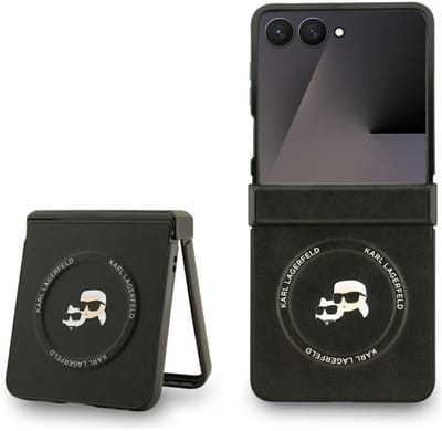 Karl Lagerfeld Karl&Choupette Pins MagSafe Case for Samsung Galaxy Z Flip 7 - Black