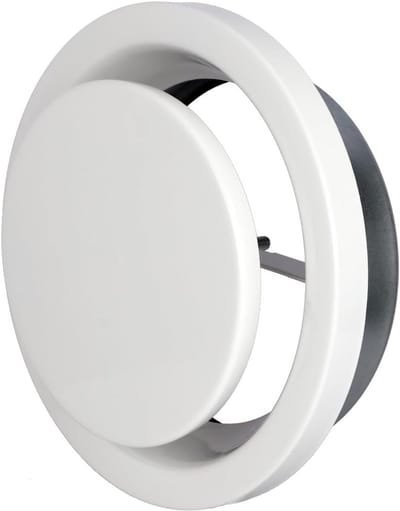 Ronde Verstelbare Ventilatieopening RVS - Afzuiging/Inblaas voor Plafond of Wand - Ø100mm