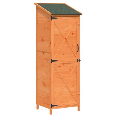 vidaXL - Tuin - Shed - Bruin - 59,5 - x - 56 - x - 176,5 - cm - Massief - Vurenhout