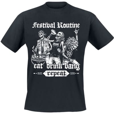 Alkohol & Party - Fun T-shirt - Festival Routine - M tot 3XL - voor Mannen - zwart