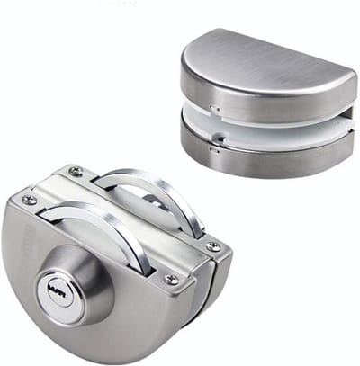Glazen Deurslot - Dubbel Sluitwerk - Veilige Toegang - Geen Boren Nodig - 10-12 mm Glas - Zilver