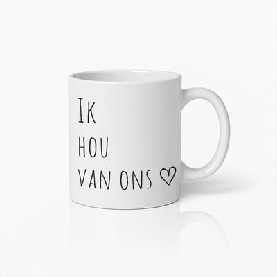 Ik Hou van Ons Mok 330ml – Minimalistische Romantische Koffiebeker met Hart Ontwerp – Perfect Cadeau voor Stellen & Jubilea