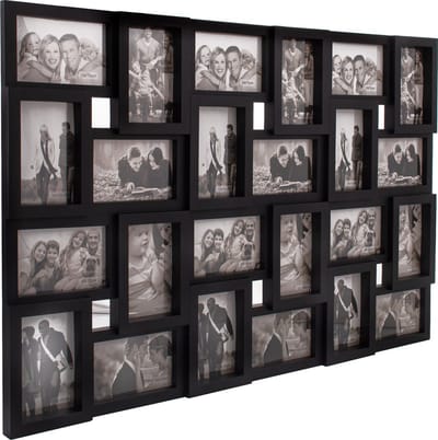 Springos Fotolijst - 24 Foto's - Collage - Staand/Liggend - 86 x 57 cm - Zwart