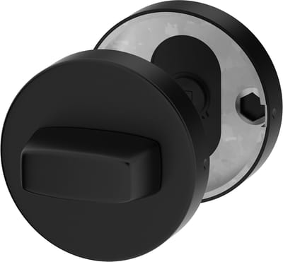ERGO line Deurbeslag- WC Slot - Mat Zwart, voor toilet/badkamer, Rozet met toiletsluiting, WC-rosetset zwart - Ronde rozetten voor badkamer- en toiletdeuren
